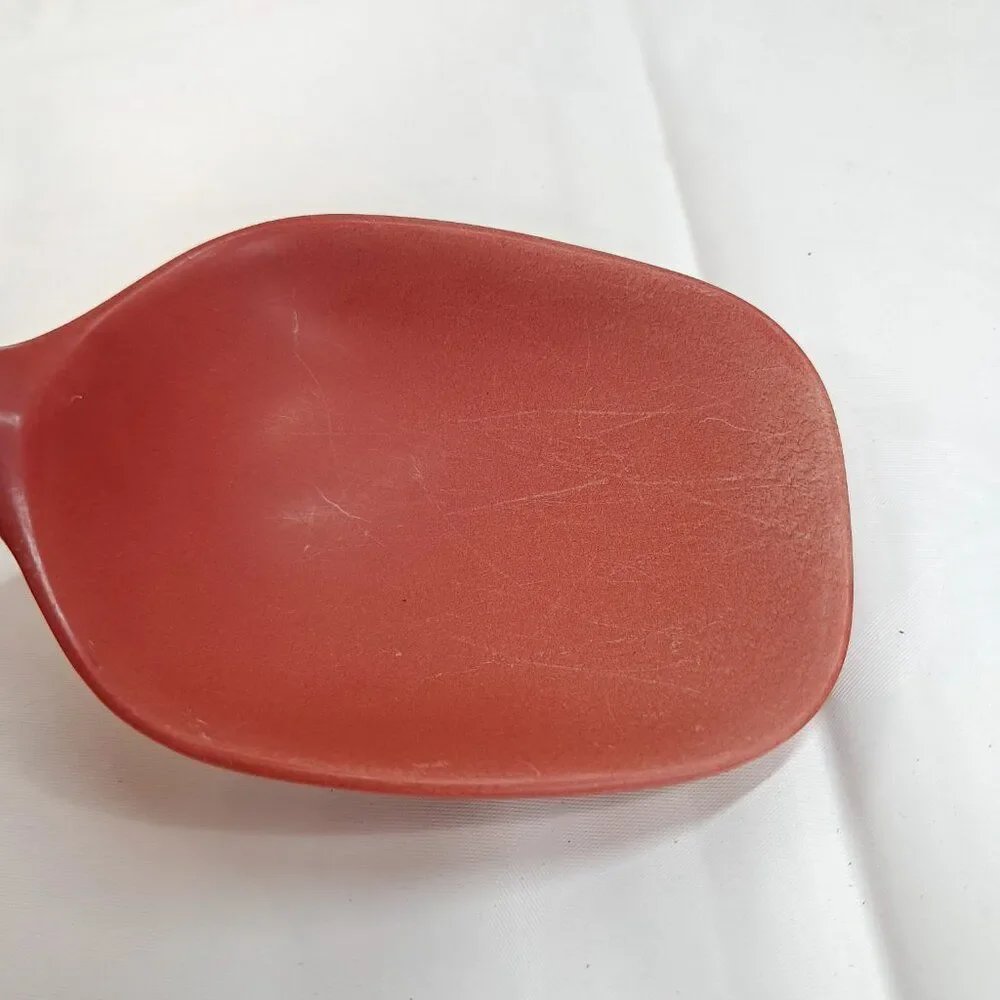 Dansk red serving spoon solid melamine red plastic cooking utensil scoop Vintage